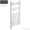 Radeco ADAMO AD7-600/L 1630x650 törölközőszárítós radiátor, MERKURY 6 (metál fekete) színben
