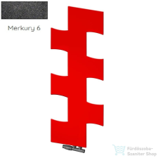 Radeco PUZEL 1190x490 design radiátor,MERKURY 6 (metál fekete) színben fűtőtest, radiátor