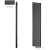Radeco TORGET PLUS 3 1200x334 design radiátor, MERKURY 6 (metál fekete) színben