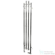 Radeco TUBO 1 CHROM 1620x290 design radiátor, KRÓM színben fűtőtest, radiátor