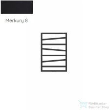 Radeco VIBO 1 821x550 design radiátor,MERKURY 8 (selyemfényű fekete) színben fűtőtest, radiátor