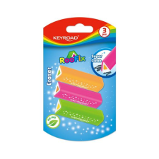 Radír, PVC mentes 3 db/bliszter Keyroad Roo Fix vegyes színek radír