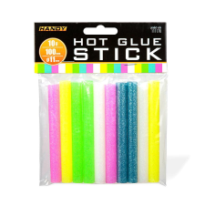  Ragasztórúd,  glitteres neon színes, 10 db/cs. Mérete: 11x100 mm dekorációs kellék