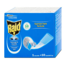 Raid elektromos lapkás szúnyogirtó k.1+10 utt. tisztító- és takarítószer, higiénia