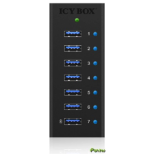 RaidSonic Icy Box 7xPort USB 3.0 Hub fekete asztali számítógép kellék