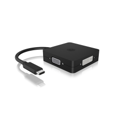 RaidSonic Icy Box USB-C apa - VGA/HDMI/DisplayPort/DVI-D anya Adapter laptop kellék