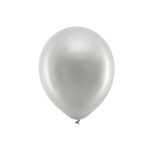 Rainbow Balloons 30cm metál, ezüst (1 db / 100 db.) party kellék