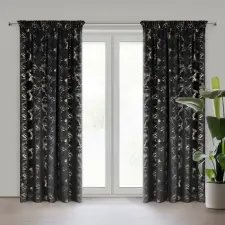  Raja bársony sötétítő függöny Fekete 140x270 cm lakástextília