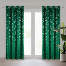  Raja bársony sötétítő függöny Sötétzöld 140x250 cm lakástextília