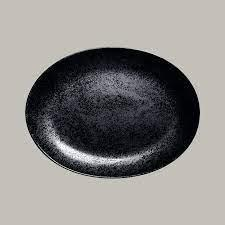 Rak Karbon porcelán ovál tál, fekete, 32x23 cm, KRNNOP32 konyhai eszköz