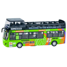 ramiz Fém autóbusz modell zöld színben autópálya és játékautó