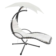 Ramiz.hu Fehér függőszék napernyővel (200x116x205 cm-es) kerti bútor