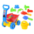 Ramiz.hu Gyermek homokozókészlet dönthető - húzós kiskocsival, gereblyével, kiskannával, lapáttal és homok...