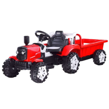 Ramiz.hu Piros traktor pótkocsival - elektromos jármű gyerekeknek elektromos járgány