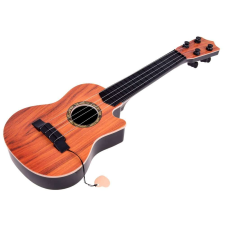 ramiz Kisméretű 4 húros gitár pengetővel sötét fa mintázattal játékhangszer