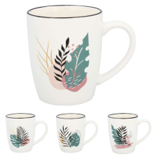 ramiz Klasszikus fehér bögre levél mintával 365 ml bögrék, csészék