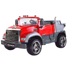 ramiz Mack kétszemélyes billenőplatós teherautó piros színben elektromos járgány