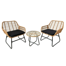 ramiz Rattan Kertbútor Szett - 2 Szék + Asztal - Barna kerti bútor
