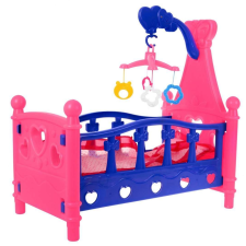 ramiz Rózsaszín -lila játék babaágy színes kiságyforgóval játék babakocsi