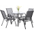 ramiz Terasz - kerti bútor szett 4 székből + kerek szürke asztalból