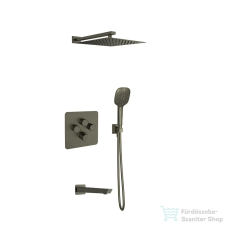 RamonSoler RS SMART termosztátos falsík alatti zuhanyrendszer, kifolyóval, szálcsiszolt grafit 85D310816 csaptelep