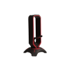 RAMPAGE Fejhallgató állvány - RM-H66 GUARD (fekete, műanyag, USB HUB, Egérkábel tartó, RGB)