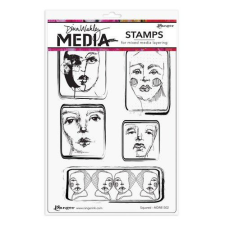 Ranger Ink Gumibélyegző - Squared - Dina Wakley - Media cling stamp (1 csomag) bélyegző