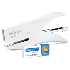 RAPESCO Tűzőgép, kézi, 21/4, 12 lap, RAPESCO SP-64, fehér (IR1381) tűzőgép