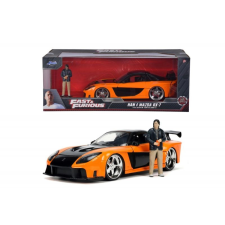Rápidok és dühösek Mazda RX7 autómodell 1:24 Han Lue figurával autópálya és játékautó