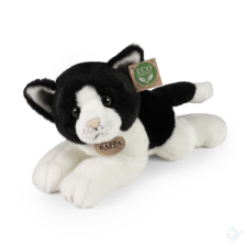 Rappa Original Plüss macska fekete-fehér fekvő 30 cm plüssfigura