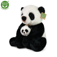 Rappa Plüss panda kölyökkel 27 cm - környezetbarát plüssfigura