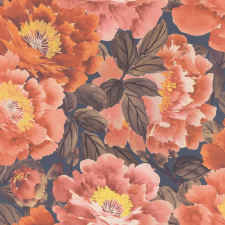 Rasch Kimono 53 cm x 10 m narancs virágmintás tapéta tapéta, díszléc és más dekoráció