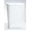  * Rattan hatású fedeles szennyestartó 45 L fehér