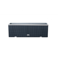 Rattan Polirattan virágtartó láda 98x25x34 cm növénytartó kaspó antracit kerti dekoráció
