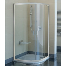Ravak Blix BLCP4-80 négyrészes negyedköríves zuhanykabin szatén kerettel, grape edzett biztonsági üveg betéttel kád, zuhanykabin