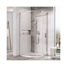 Ravak Blix Slim BLSCP4-90 zuhanykabin, íves, krómhatású + Transparent kád, zuhanykabin