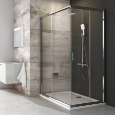 Ravak Blix zuhanyajtó BLRV2K-90 krómhatású + Transparent kád, zuhanykabin