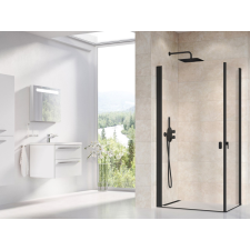 Ravak Chrome CRV1-90 zuhanyajtó fekete+transparent (1 oldal) kád, zuhanykabin