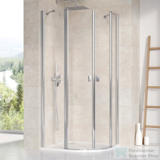Ravak CHROME CSKK4-90 90x90x195 cm-es íves zuhanykabin nyíló ajtóval,Fényes alumínium+Transparent,3Q170C00Z1 kád, zuhanykabin