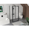 Ravak PIVOT PDOP1+PPS+PPS 80x80 cm-es nyílóajtós,3 oldalas zuhanykabin,fekete/transparent 03G40300Z1SET802XPPS80