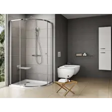 Ravak Pivot PSKK3 80x80 zuhanykabin krómhatású+transparent kád, zuhanykabin