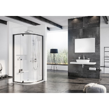  Ravak Pivot PSKK3 80x80x190 íves kifelé nyíló zuhanykabin - black+Transparent kád, zuhanykabin