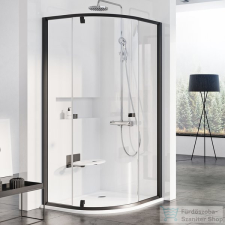 Ravak PIVOT PSKK3-90 90x90x190 cm-es íves zuhanykabin nyíló ajtóval,Fekete+Transparent,37677300Z1 kád, zuhanykabin