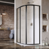 Ravak SUPERNOVA SKCP4-80 80x80x195 cm-es negyedköríves tolóajtós zuhanykabin,Fekete+Transparent 3114O302Z1