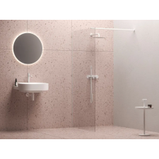 Ravak Walk-In Wall Szett 100, zuhanykabin matt fehér+transparent kád, zuhanykabin