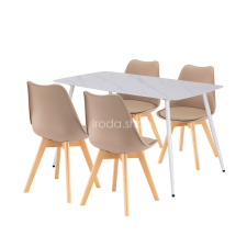  Ravena 4+1 étkező garnitúra fehér-bézs bútor