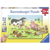 Ravensburger Boldog állatcsaládok 2 x 12 darabos puzzle  Ajánlott 3-6 éves korig unisex (9118)