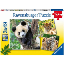 Ravensburger Puzzle 056668 Panda, tigris és oroszlán 3X49 darab puzzle, kirakós