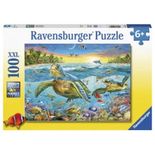  Ravensburger: Puzzle 100 db - Teknősök találkozója puzzle, kirakós
