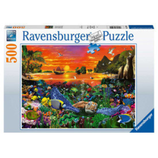 Ravensburger Puzzle 500 db Teknős a korallzátonyon puzzle, kirakós